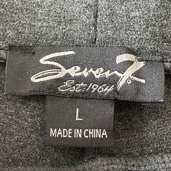 Seven 7 Dark Gray Pintuck Pull On Pants, Straight Leg - Large - Picture 5 of 8